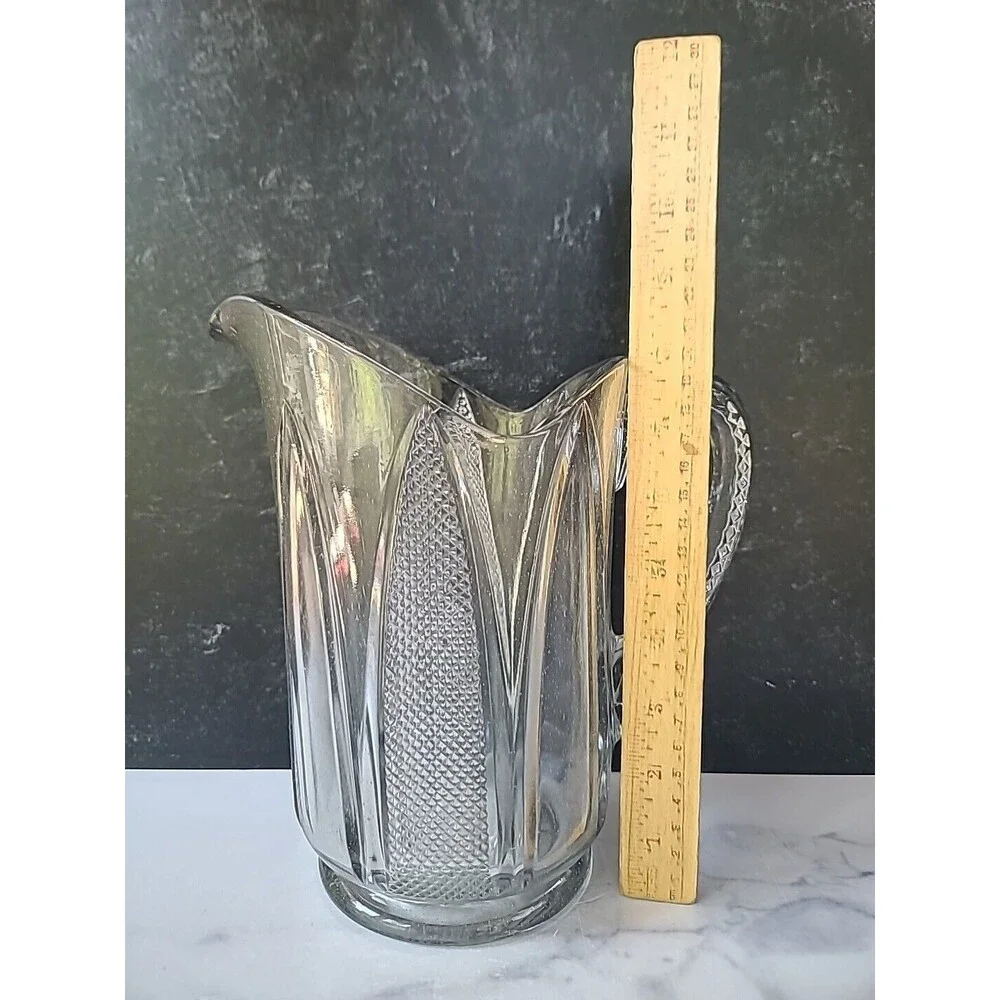Vintage Clear Glass Pitcher, READ